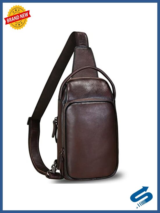 Genuine Leather Sling Bag Crossbody Backpack Daypack main image 4